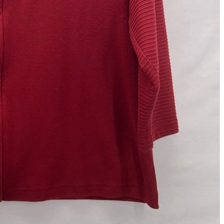Denim And Co Womans Cardigan Size 2X Maroon Wine Autumn Fall Warm Comfy Cozy - Image 4 of 4