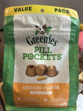 Greenies Pill Pockets Chicken Flavor Capsule Size 60 Count, Nov 10-2026 Exp