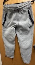 Nike Tech Fleece Joggers Pants Cuffed Grey Heather Mens L Excellent Condition ￼