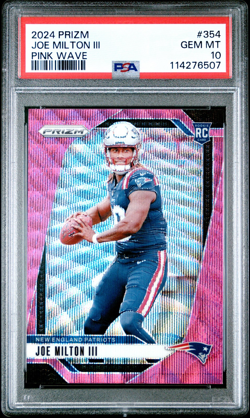 2024 PANINI PRIZM PINK WAVE #354 JOE MILTON III PSA 10