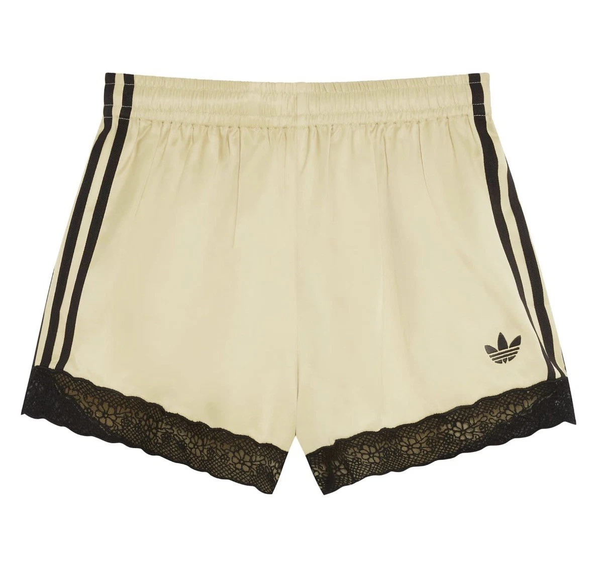 Adidas Originals x ASOS Lace Hem Shorts in Buttermilk Satin Size (L) Large BNWT