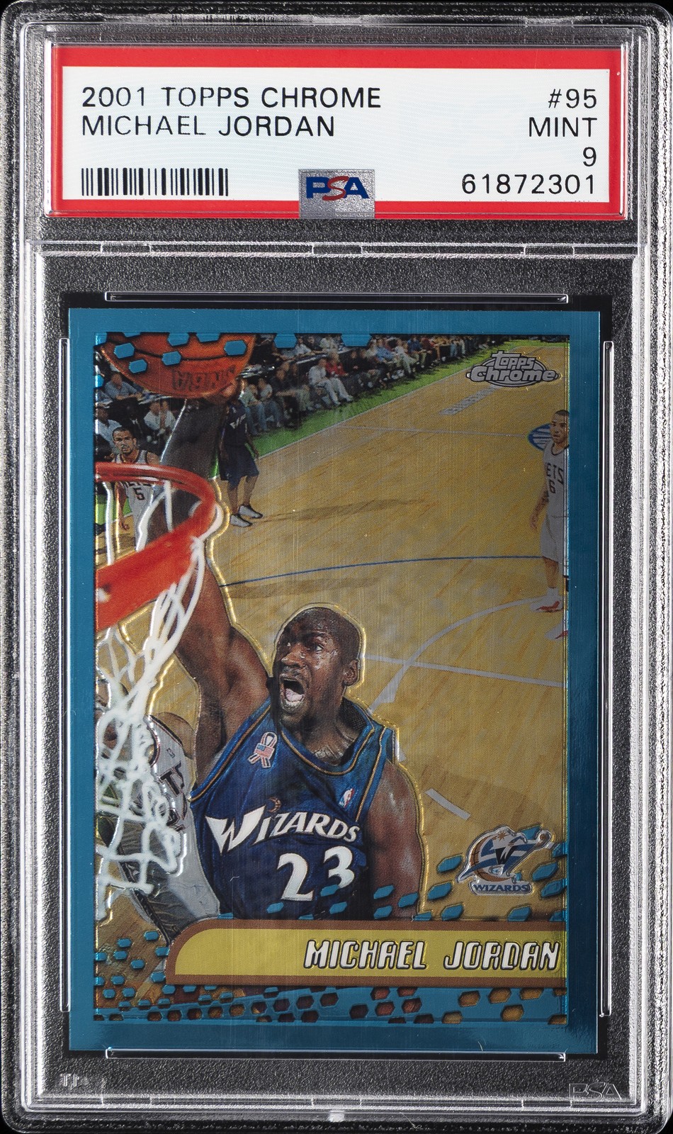 2001 TOPPS CHROME #95 MICHAEL JORDAN PSA 9