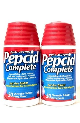 PEPCID COMPLETE 2 X 50 (100) *BERRY FLAVOR* CHEWABLE TABLETS