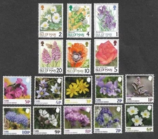 Flowers Guernsey Sark set to 10p 2025 mnh + Isle of Man to 20p