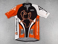Louis Garneau Cycling Jersey Adult Small Orange Full Zip Short Sleeve Polyester