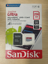 Sandisk 256GB Ultra MicroSD Memory Card Microsdhc uhs-i w/Adapter NEW Micro SD
