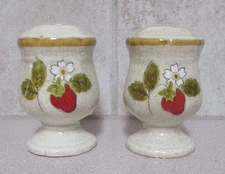Mikasa Strawberry Festival EB801 Salt Pepper Shakers – Japan Stoneware 3″