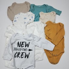 Baby Boy Clothing Size 3 Months Long Sleeve Bodysuits Rompers Lot Of 8 pcs