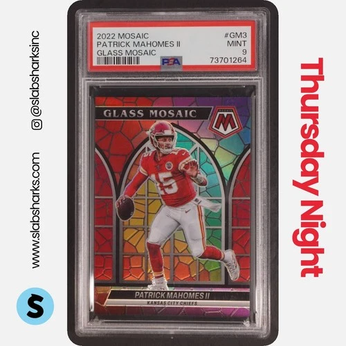 2022 PANINI MOSAIC #GM-3 PATRICK MAHOMES II GLASS MOSAIC PSA 9