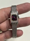 Vintage Seiko 11-3409 Silver Mesh Purple Face Ladies Watch $.99 Auction