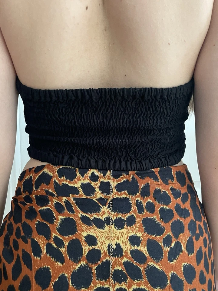 Palme Haut bandeau femme noir uni raccourci M/L viscose/élasthanne - Photo 3/4