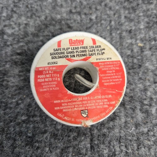 OATEY #530622 Safe-Flo Silver Lead Free Plumbing SOLDER 4oz