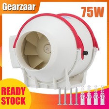 75W 4" Inline Extractor Fan Loft Mounted Bathroom Kitchen Duct Fan High Power