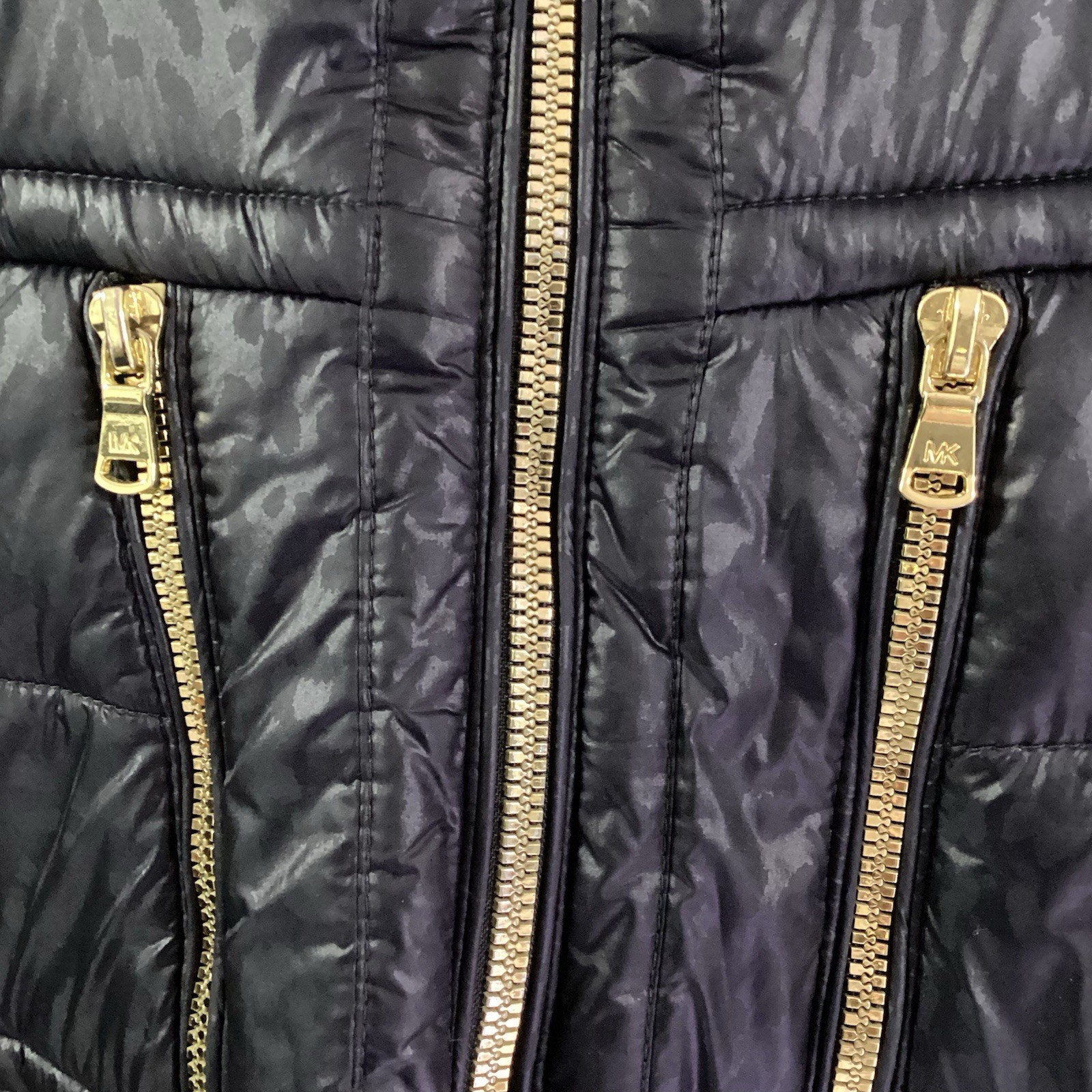 Michael Michael Kors Women's Black Quilted Mixed Media Puffer Jacket Coat 1X thumbnail 3