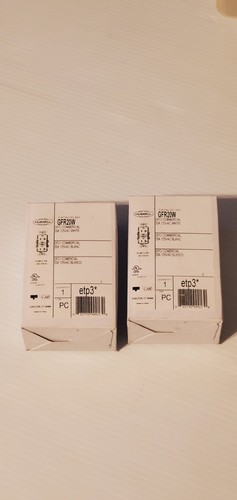 Lot of 2 Hubbell 20 Amp GFCI Commercial 20A 125VAC White Outlets GFR20W New  - Picture 1 of 6