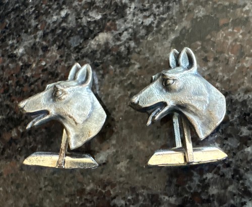 Vtg Sterling Signed Cellini Creations Cufflinks w/Serial# Dog Toned Jewelry