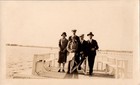 Antique Vintage 1920s 30s Group Photo People Pier Water Fashion Snapshot Origina