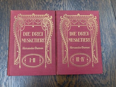 Die drei Musketiere Dumas 2 Bände komplett   Antiquarische Ausgabe   dekorativ