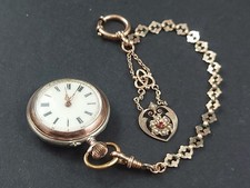 Schöne Taschenuhr für Damen, 800er Silber, 6 Rubis