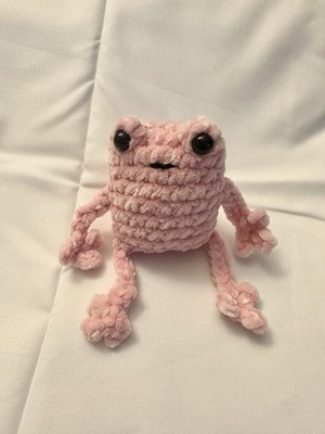 Pink Frog Amigurumi Crocheted Toy New
