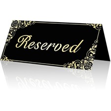 18 Pack Gold Reserved Table Signs for Wedding Party Restaurant - Double Sided...