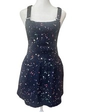 American Eagle Paint Splatter bib pinafore Romper mini Dress 90s grunge Y2K M