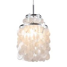 Modern Capiz Pendant Light Modern Beach Chandeliers Contemporary Mini Hanging...