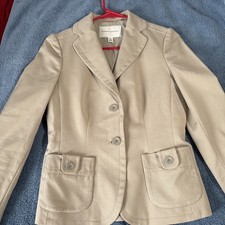 Banana Republic Women's Classic Fit Tailored Button Blazer Jacket Tan Beige Sz 0