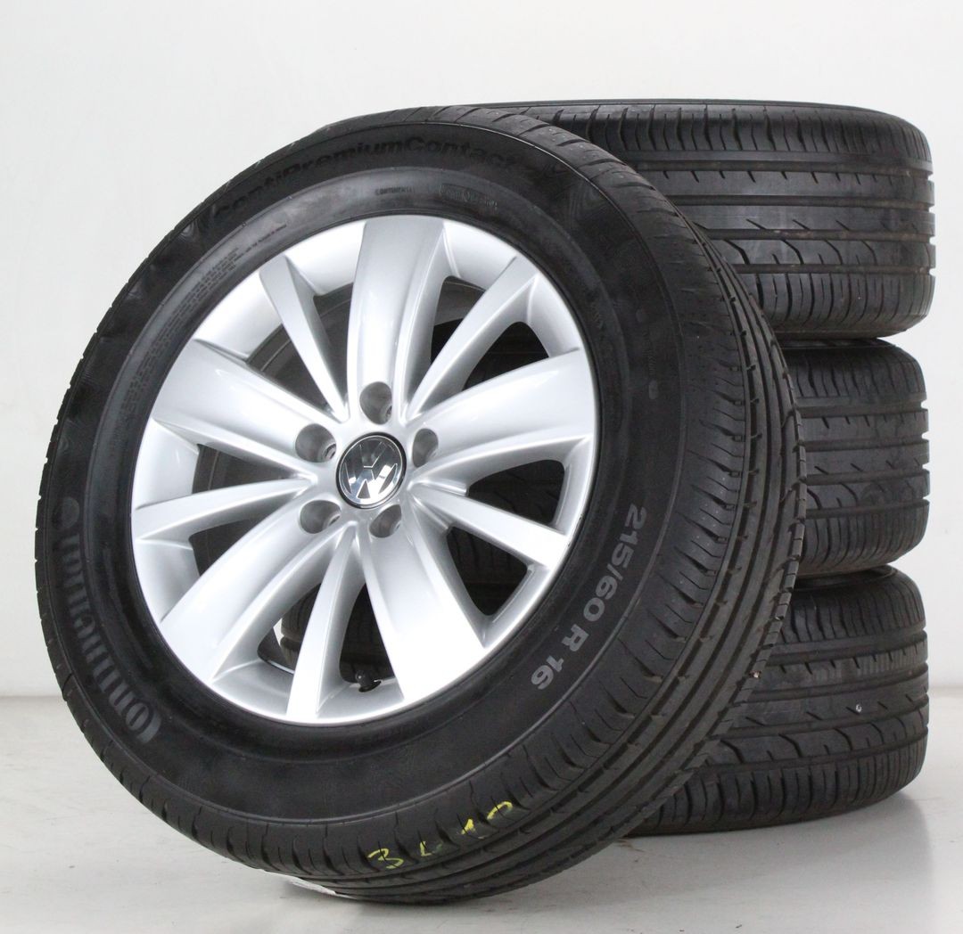 VW Sharan 7N Summer Wheels Conti 16 Inch Alloy Rims Memphis Rims 7N0601025A