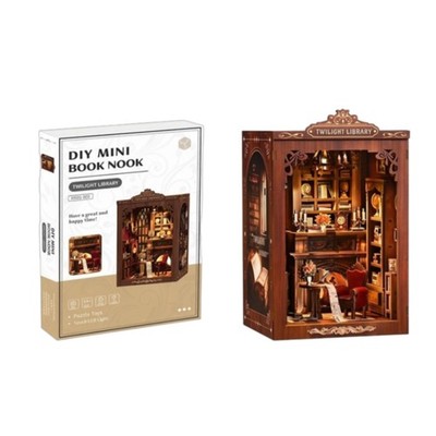 Faserplatten Miniatur Bibliothek Buchecke Miniatur Bibliotheksszene einfache Montage