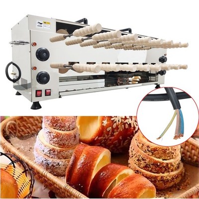 220V Chimney Cake Roll Oven Maker w/16Pcs Baking Tools,Double-Layer Baking Oven