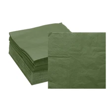 Cocktail Napkins, 100 Pack Dark Green 2-Ply 16" x 16" for Dinner Wedding Bar
