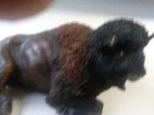 Bison Buffalo Bull Figurine 12" Long Realistic Resin Statue 