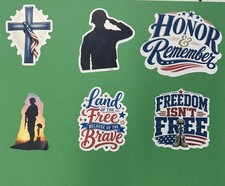 3 Inch 6 Peace Memorial Day Veteran Sticker Pack Patriotic Military Vinyl Decals