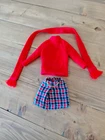 Vintage Barbie Plaid Skirt With Gold Chain fashion #3408 Super Scarf 1971-1972