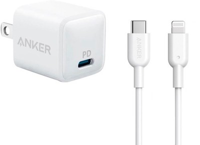   Anker PowerPort PD Nano with charging cable 20W USB-C to cable 3X faster  