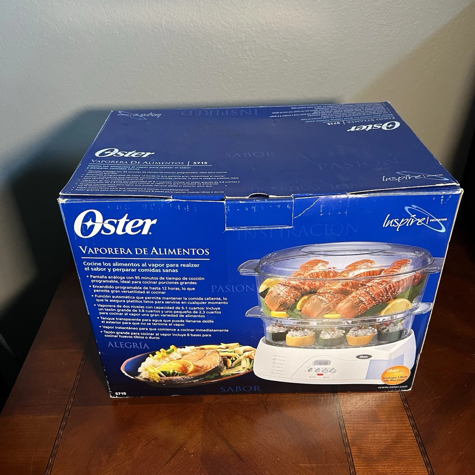 Oster 5715 Double-tiered 6.1 qt White Food Cooker & Steamer Inspire Collection