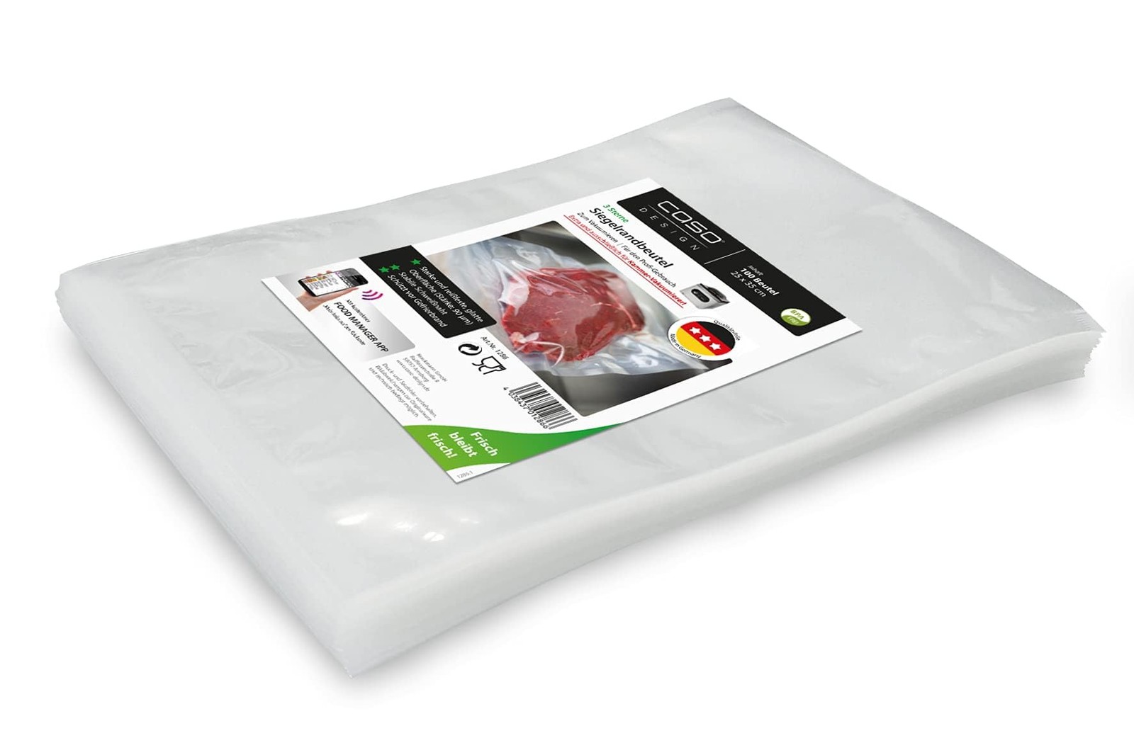 100 Buste Sottovuoto Alimenti CASO 25x35 cm - Alta Qualità per Casa
