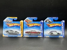 2009 2010 Hot Wheels LOT X3 SHORT CARD fte GTO purple BEETLE GRAY CORVETTE look