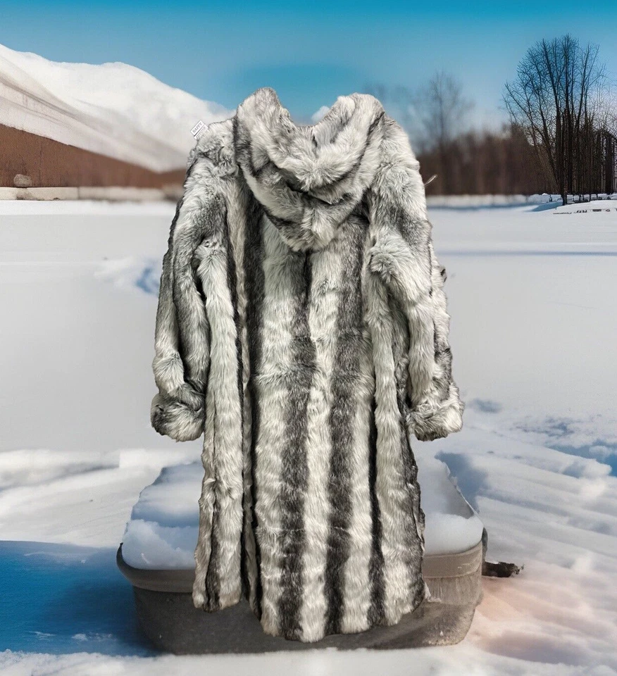 Abrigo con capucha Roaman's gris con bolsillos de piel sintética manga larga talla 14/16 Foto 2 de 4