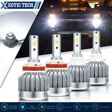 Combo LED Headlight High Low Beam Light Bulbs for Chevy Silverado Tahoe H11 9005
