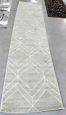 SAGE / IVORY 2'-6'' X 12' Broken Thread Rug, Reduced Price 1172746174 ADR241Y-212