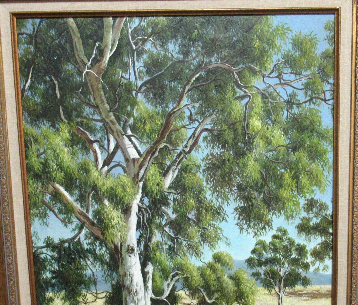 K. HARVEY BIG TREE AND DRY CREEK ORIGINAL OIL ON CANVAS LANDSCAPE