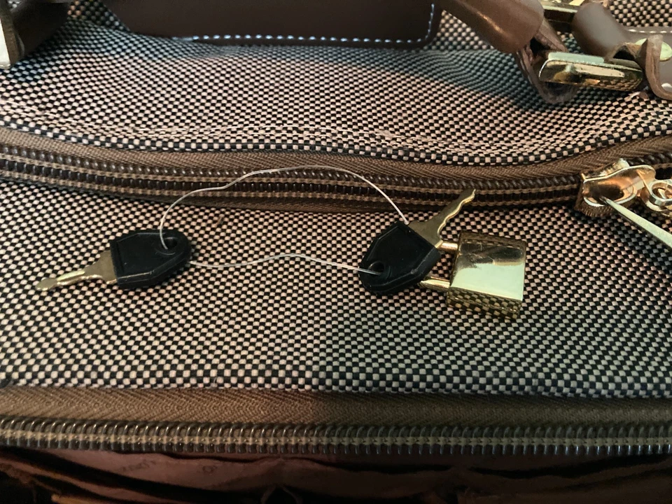 London Fog Brown 17 inch 2-Wheel Under The Seat Carry On Luggage Bag - Image 4 of 4