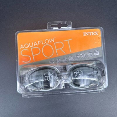 Intex Aquaflow Sport Goggles Age 14+ Black PVC Free Summer Anti-Fog UV Protect