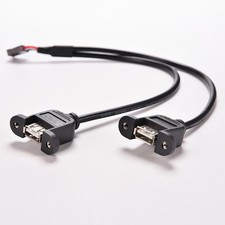 30cm/1FT 2 Port USB A Female to Internal 9 Pin Header Adapter Cable Pr z8