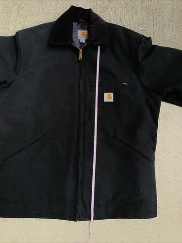 Carhartt Detroit Jacket J001 MEDIUM TALL Black Blanket Line Canvas Duck TAILORED - Picture 10 of 18