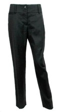 DOLCE & GABBANA BLACK PINSTRIPE VIRGIN WOOL DRESS PANTS SZ.42