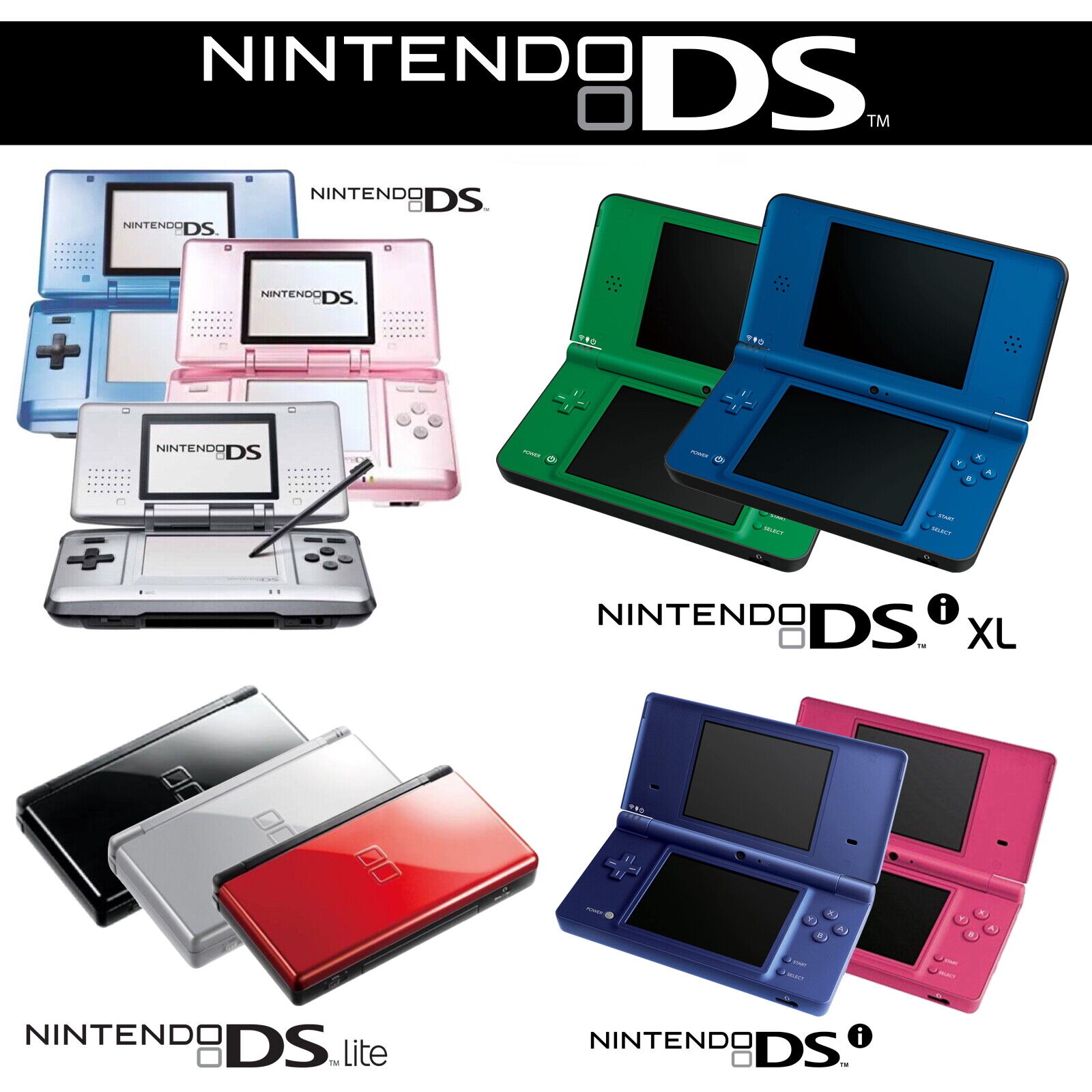 Nintendo DS, DS lite, DSi & DSi XL versch. Farben Handheld-Spiel-Konsole ✋‍♂️✅