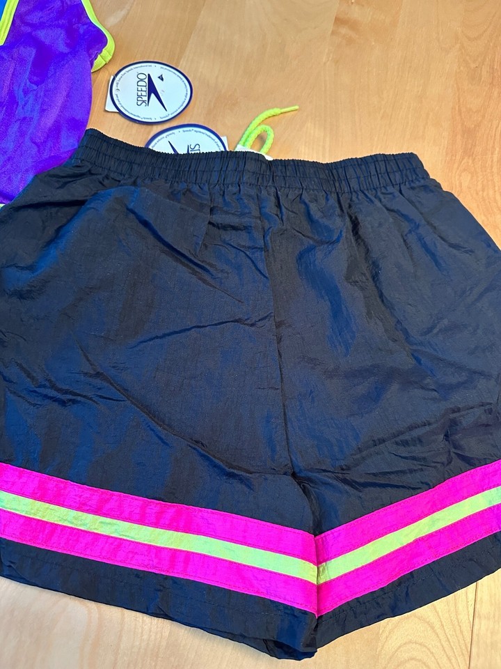 NWT VINTAGE SPEEDO GIRLS COLORBLOCK SWIMSUIT + MATCHING SHORTS SZ 16 eBay